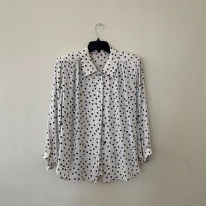 Vintage silk polka dot blouse